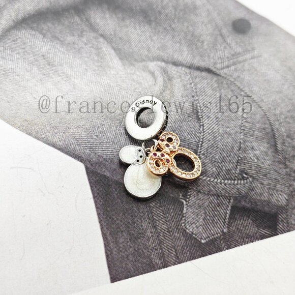 Pandora Minnie Mouse Silhouette Double Dangle Charm - Picture 4 of 6